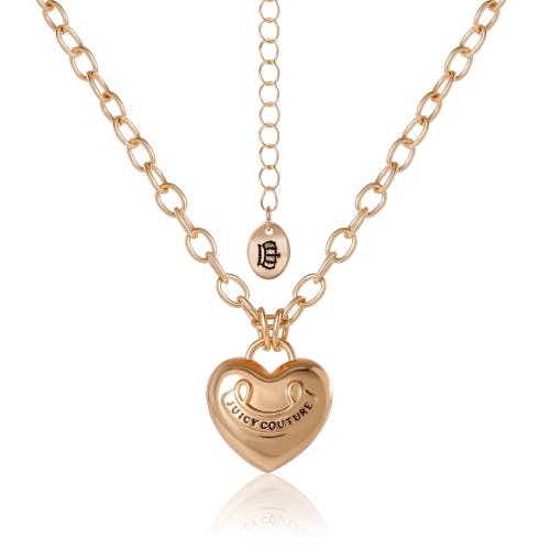 Juicy Couture Gold-tone Heart Pendant Necklace In Gold