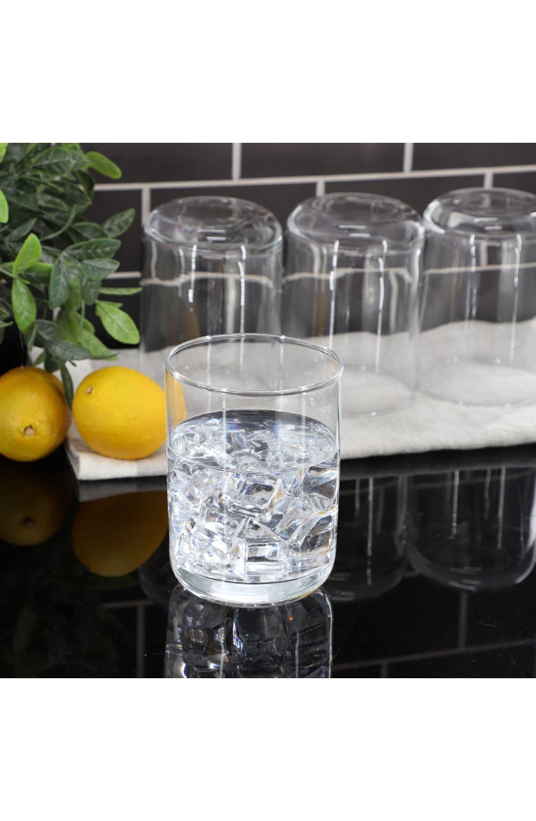 Gibson Home Emory 4 Piece 15 Ounce Double Old Fashioned Clear Glass Set, Alternate, color, Clear