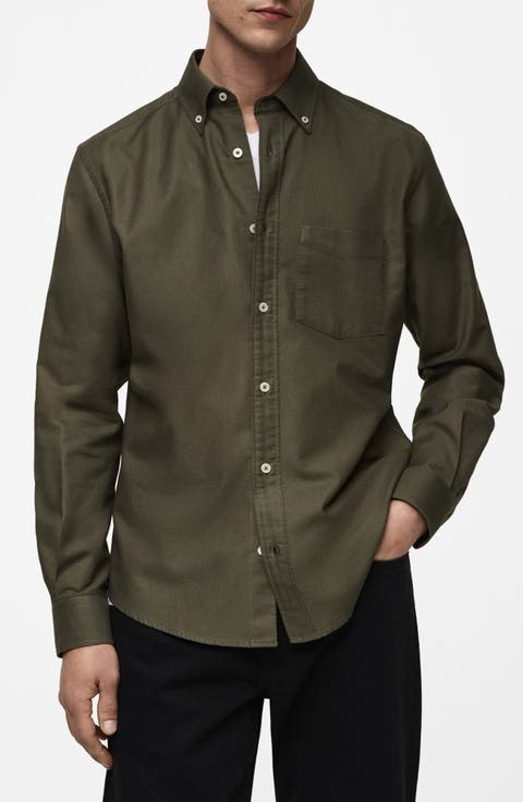 Cotton Oxford Button-Down Shirt