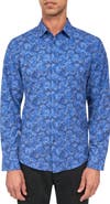 Brooklyn Brigade Slim Fit Denim Floral 4-Way Stretch Performance Long Sleeve Shirt