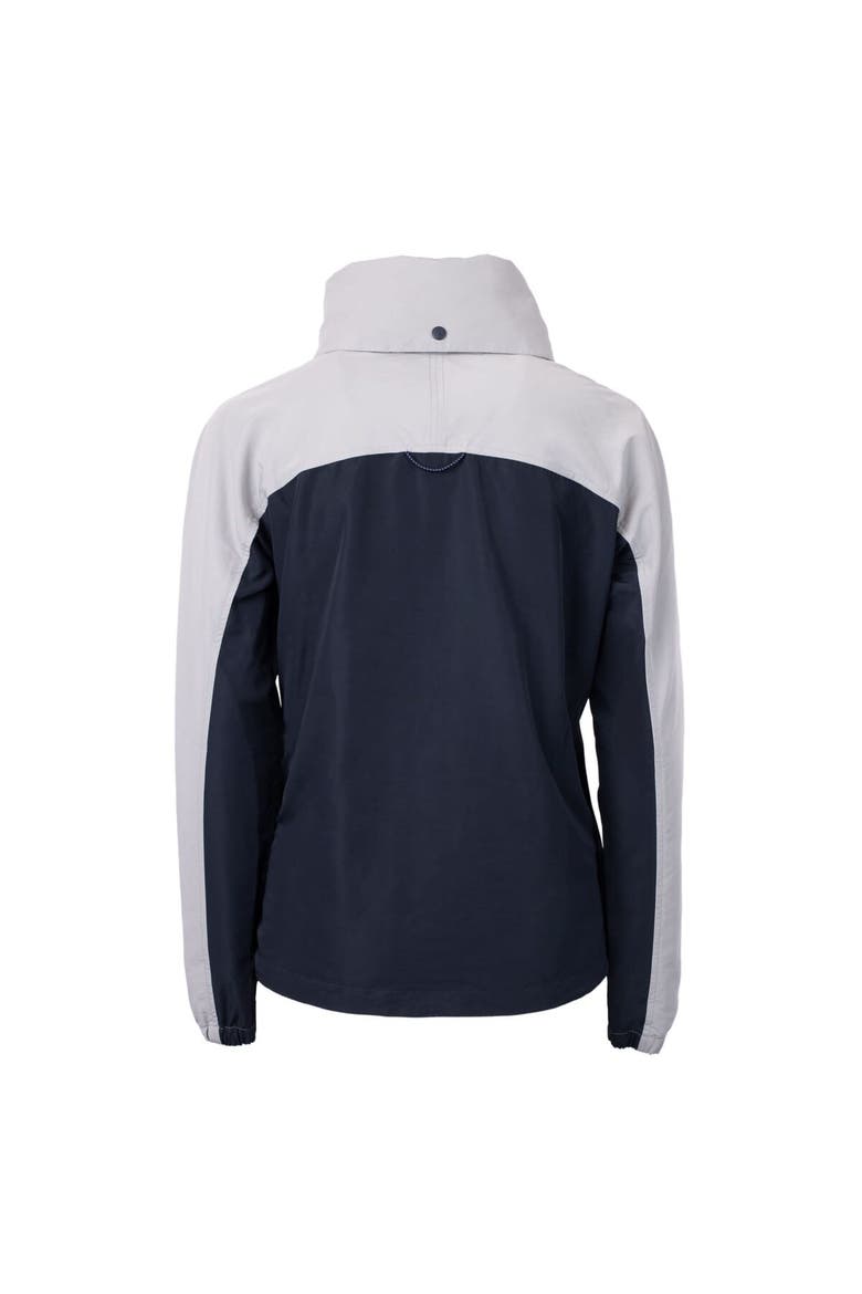 Women's Cutter & Buck Navy/Gray Binghamton Rumble Ponies Charter Eco Recycled Half-Zip Anorak Jacket, Alternate, color, Navy
