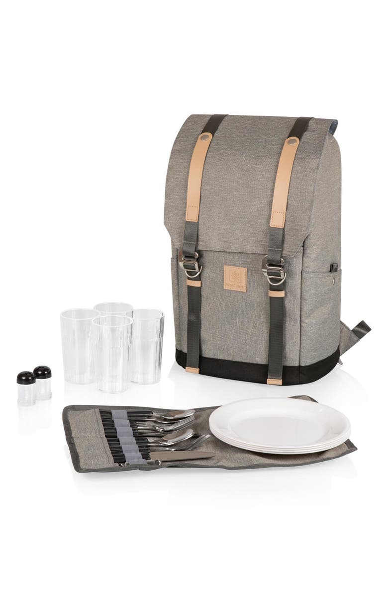 Picnic Time PT-Frontier Picnic Backpack, Main, color, Heathered Grey