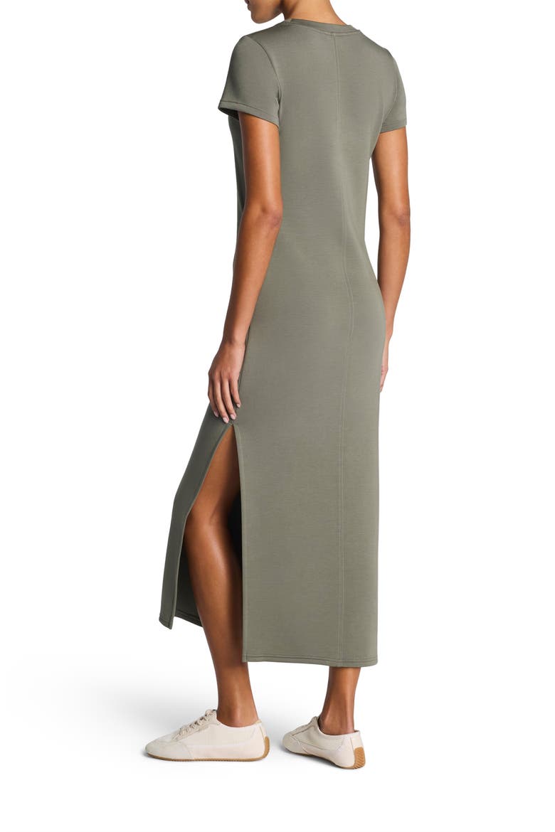 AirEssentials Stripe Side Slit Maxi Dress, Alternate, color, FROSTED MOSS