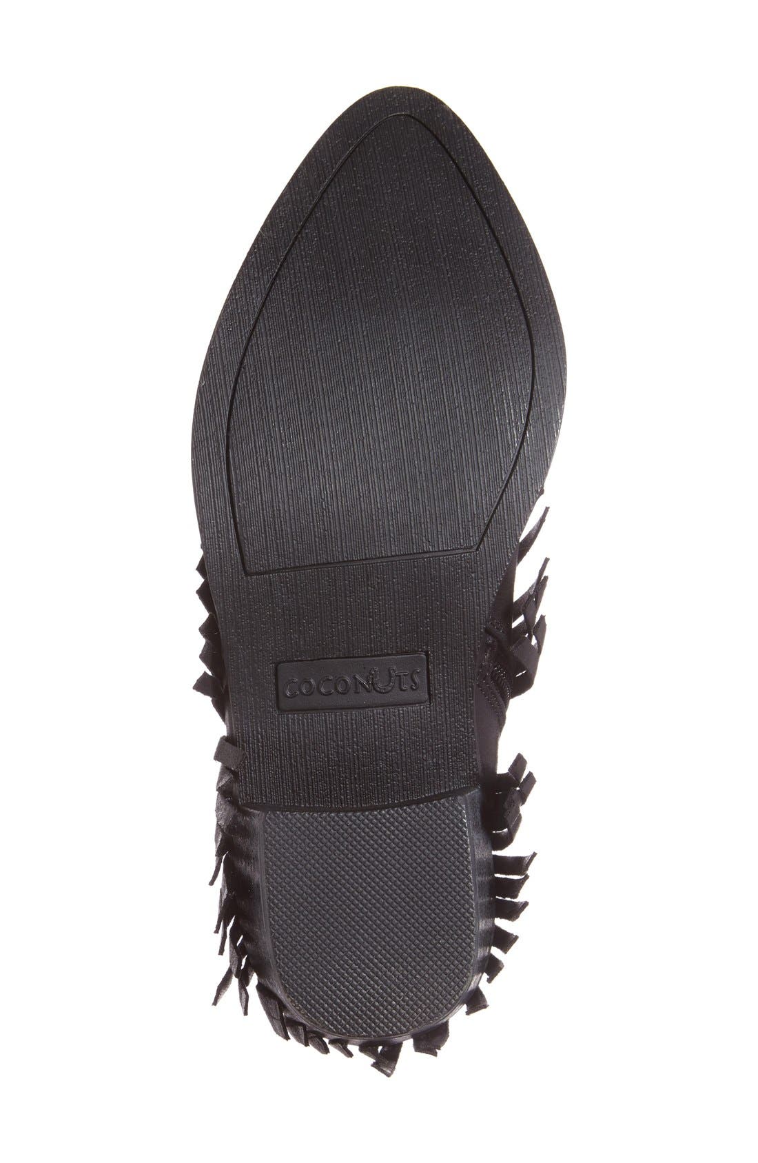 'Bayou' Fringe Bootie, Alternate, color, BLACK LEATHER