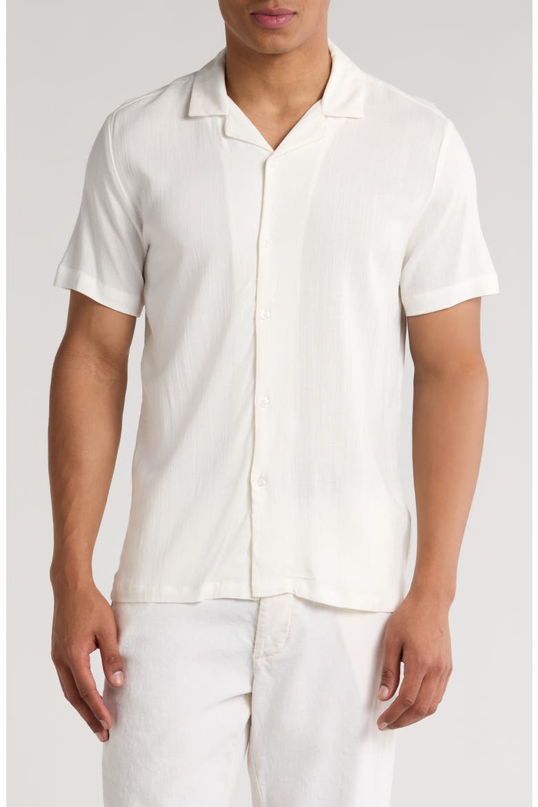 Short Sleeve Camp Shirt, Main, color, OFF WHITE
