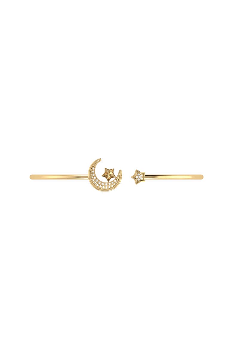 Starkissed Crescent Sterling Silver Diamond Adjustable Cuff, Alternate, color, 14KT Gold Vermeil on Sterling