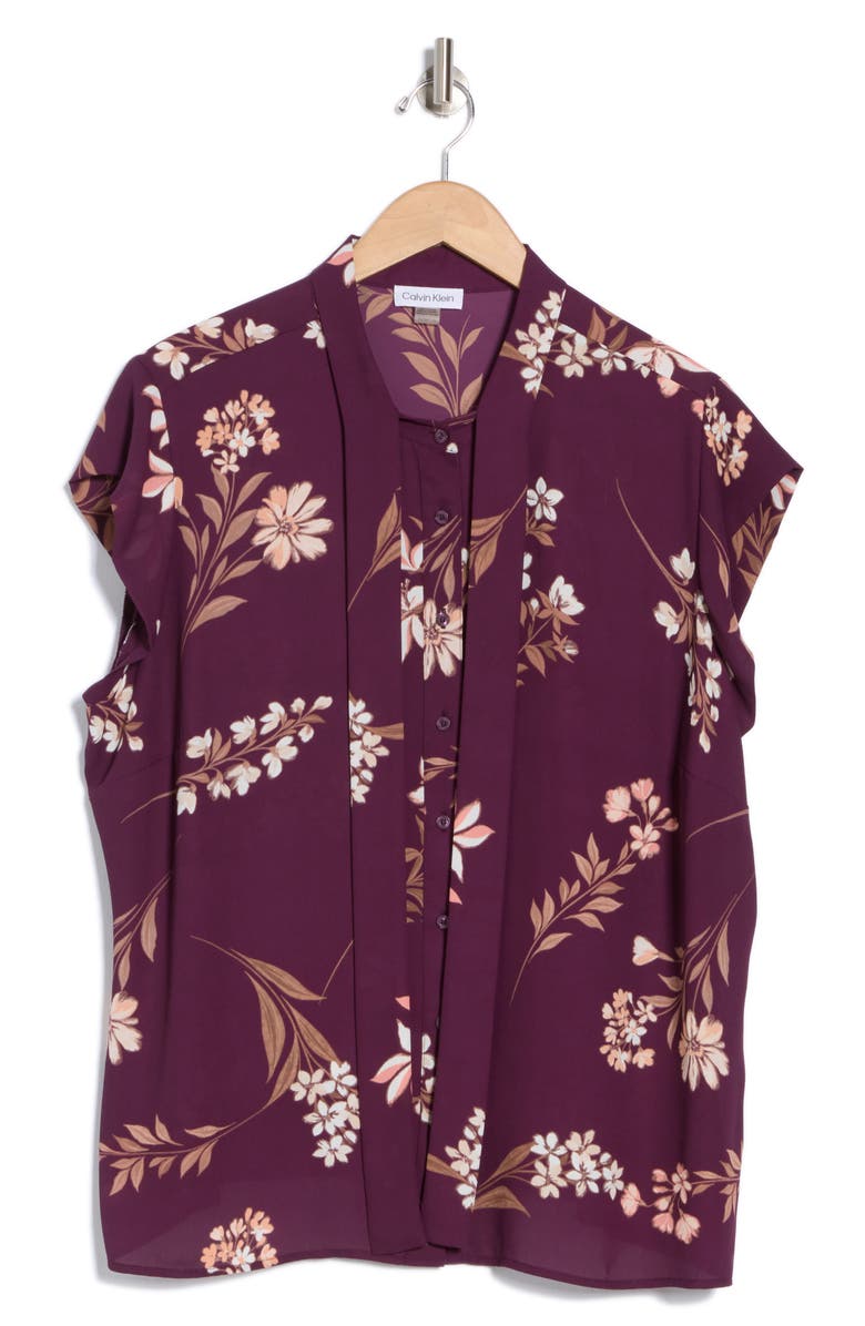 Calvin Klein Floral Button-Up Shirt, Alternate, color, 