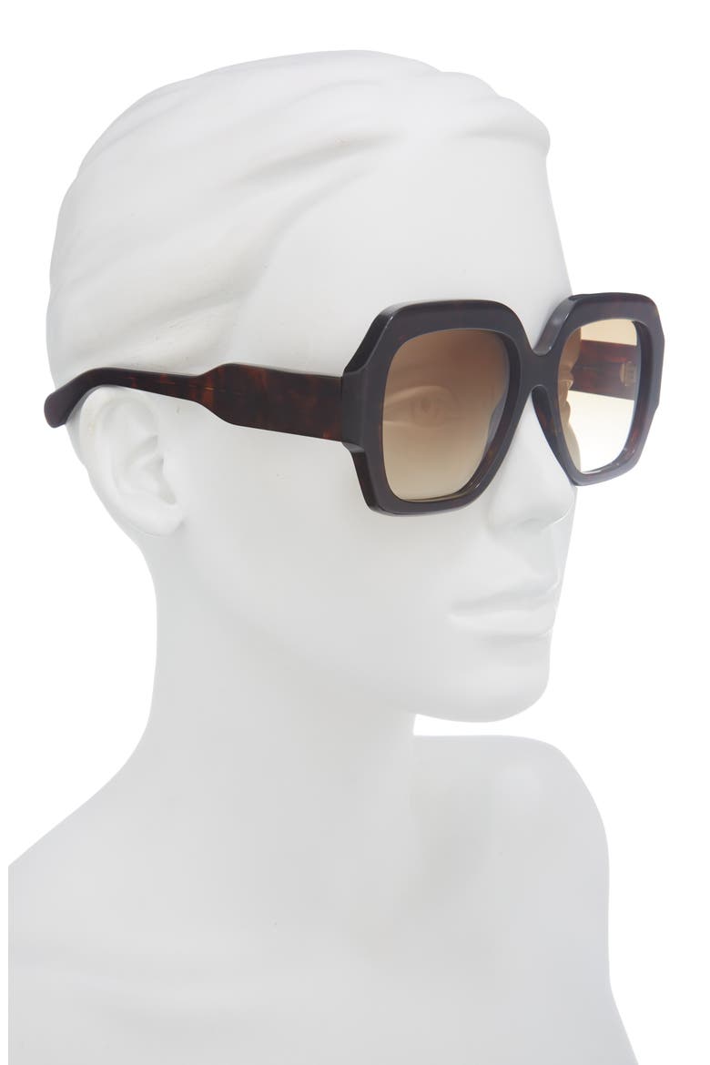 56mm Rectangular Sunglasses, Alternate, color, HAVANA HAVANA BROWN