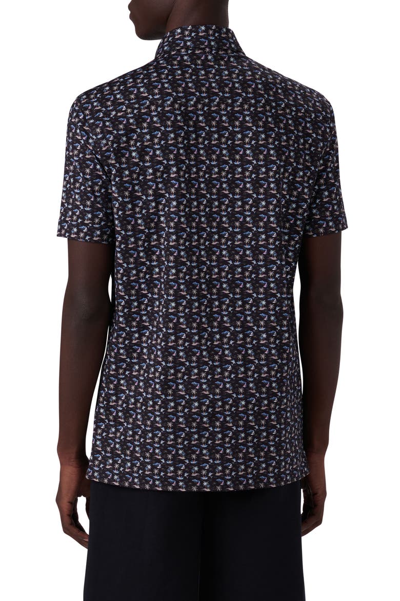 Milo OoohCotton® Short Sleeve Button-Up Shirt, Alternate, color, MIDNIGHT