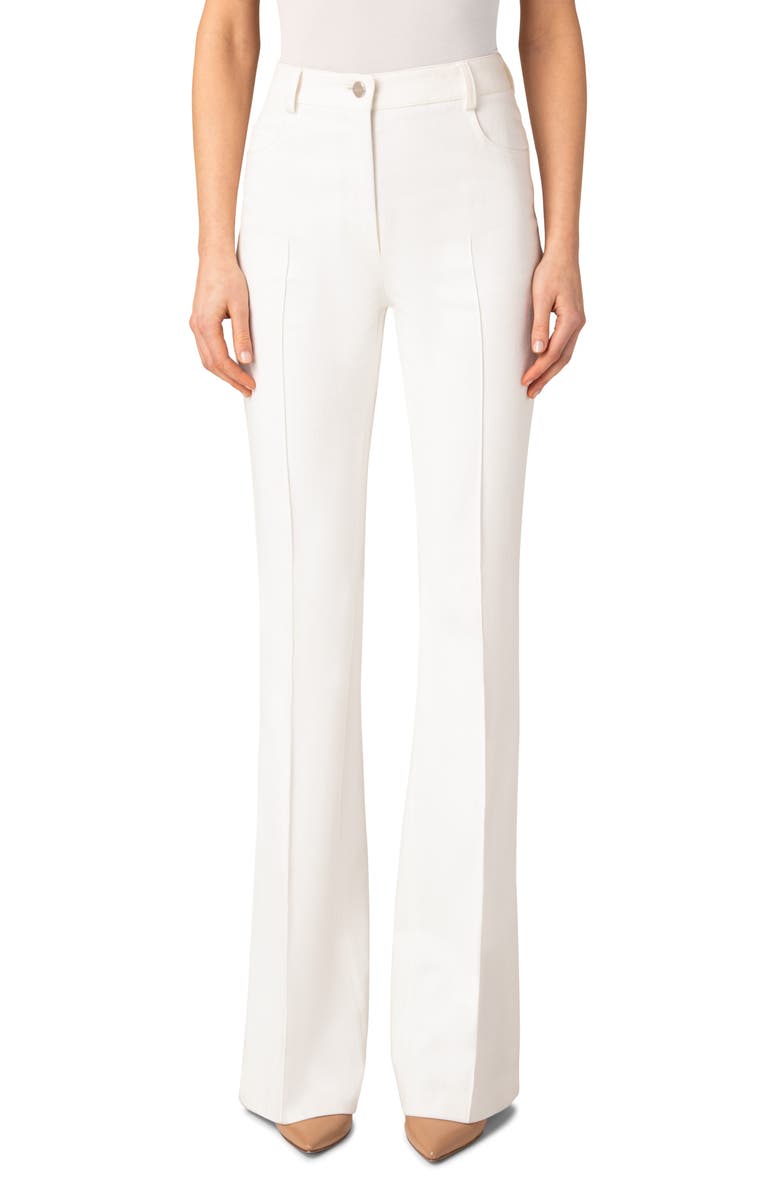 Akris Farid Double Face Cotton & Silk Blend Bootcut Pants, Main, color, 