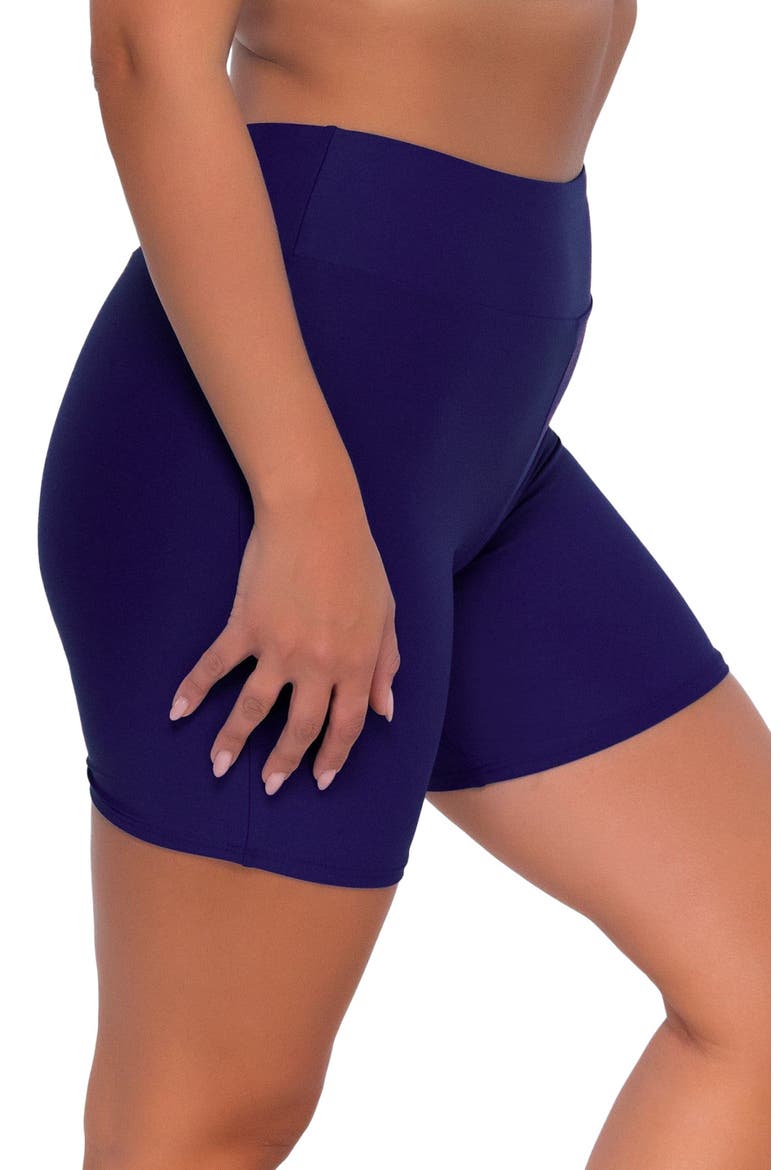 Bayside Bike Short Swim Bottoms, Alternate, color, Indigo