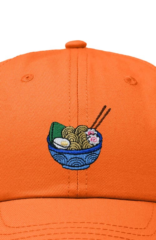Dalix Noodles Embroidered Casual Cap In Orange