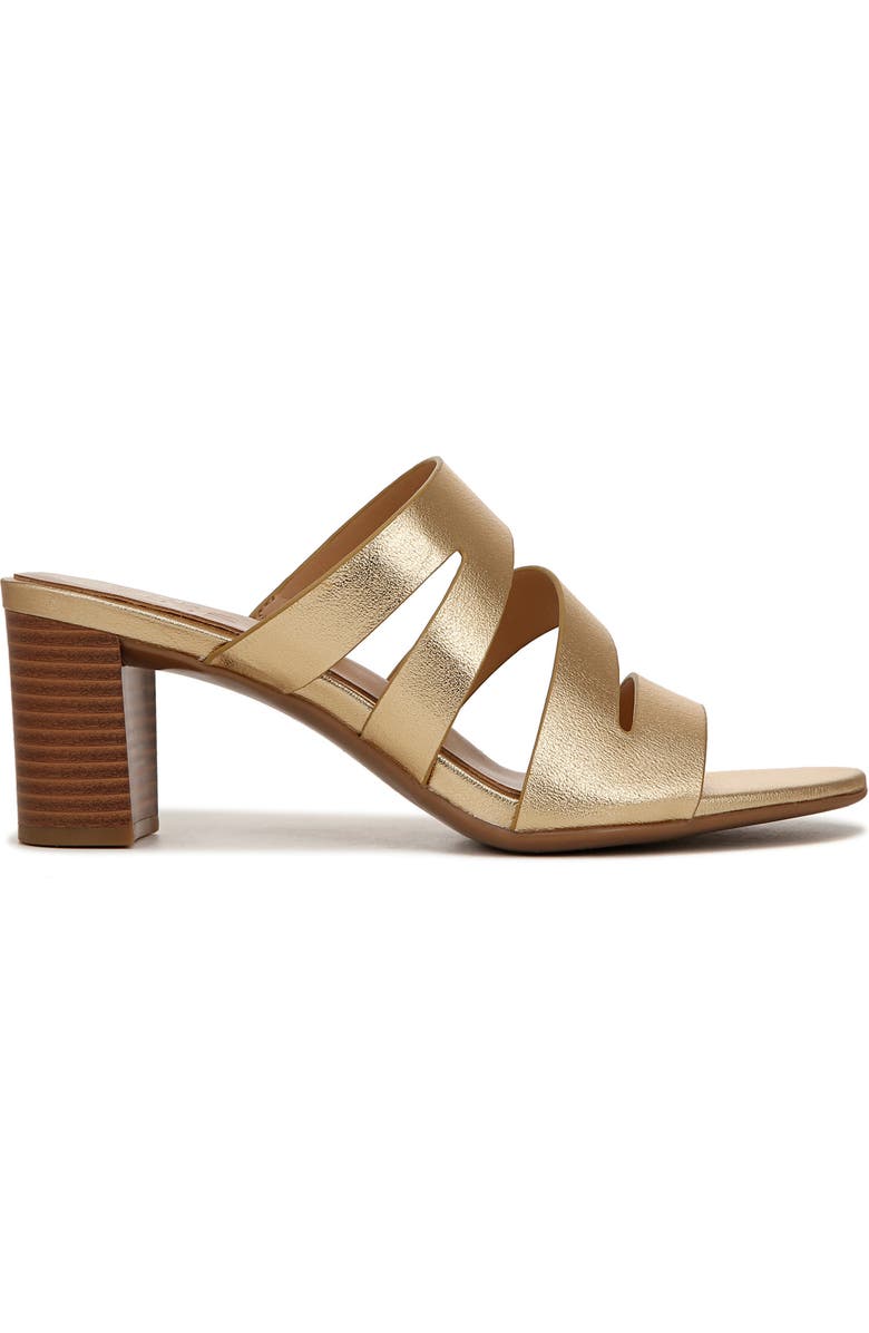 Naturalizer Beaming Block Heel Slide Sandal, Alternate, color, Dark Gold Faux Leather