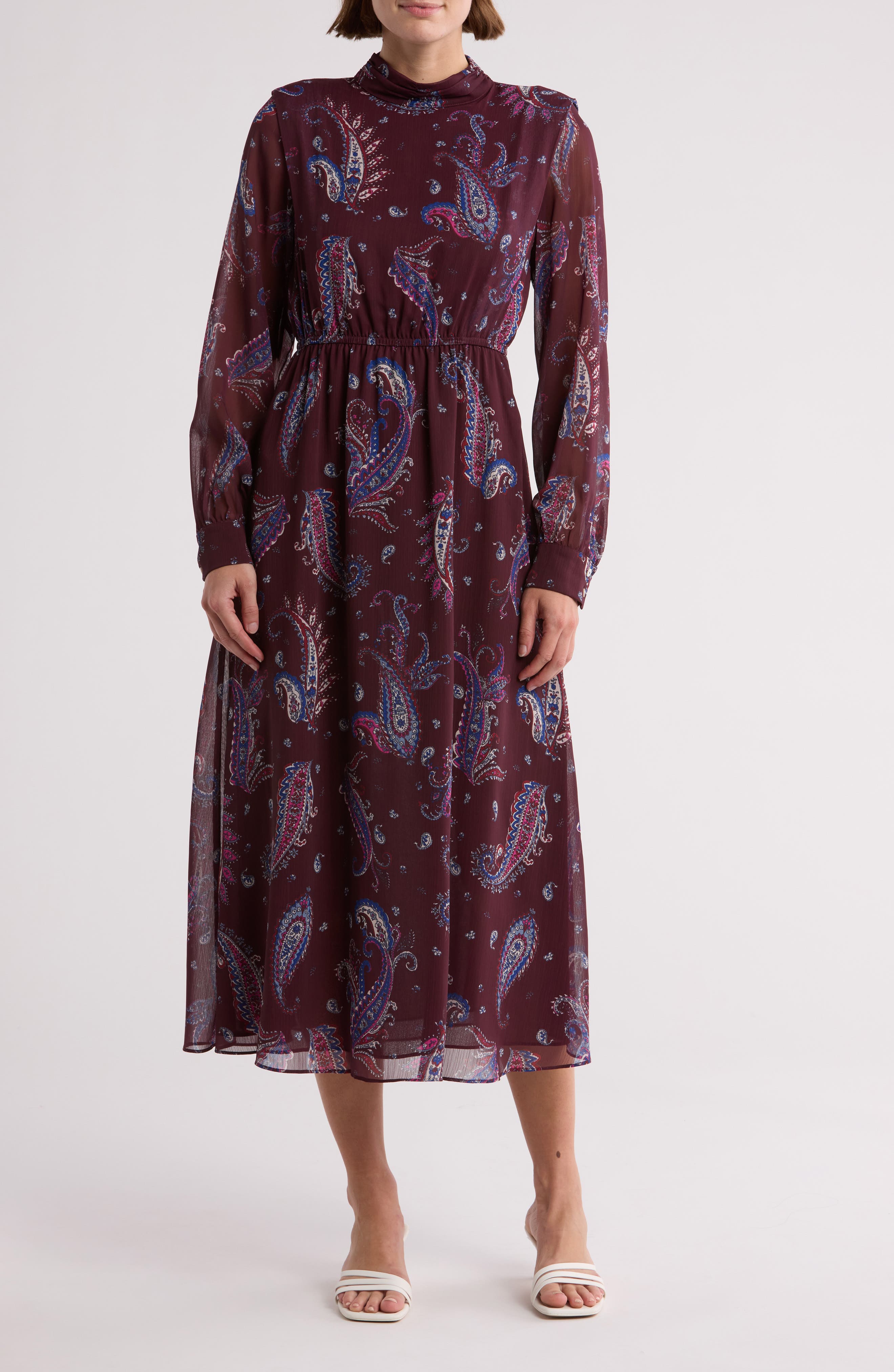 AREA STARS Mock Neck Paisley Dress (Women) | Nordstromrack