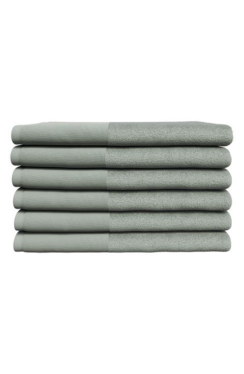 Border 6-Pack Cotton Hand Towels