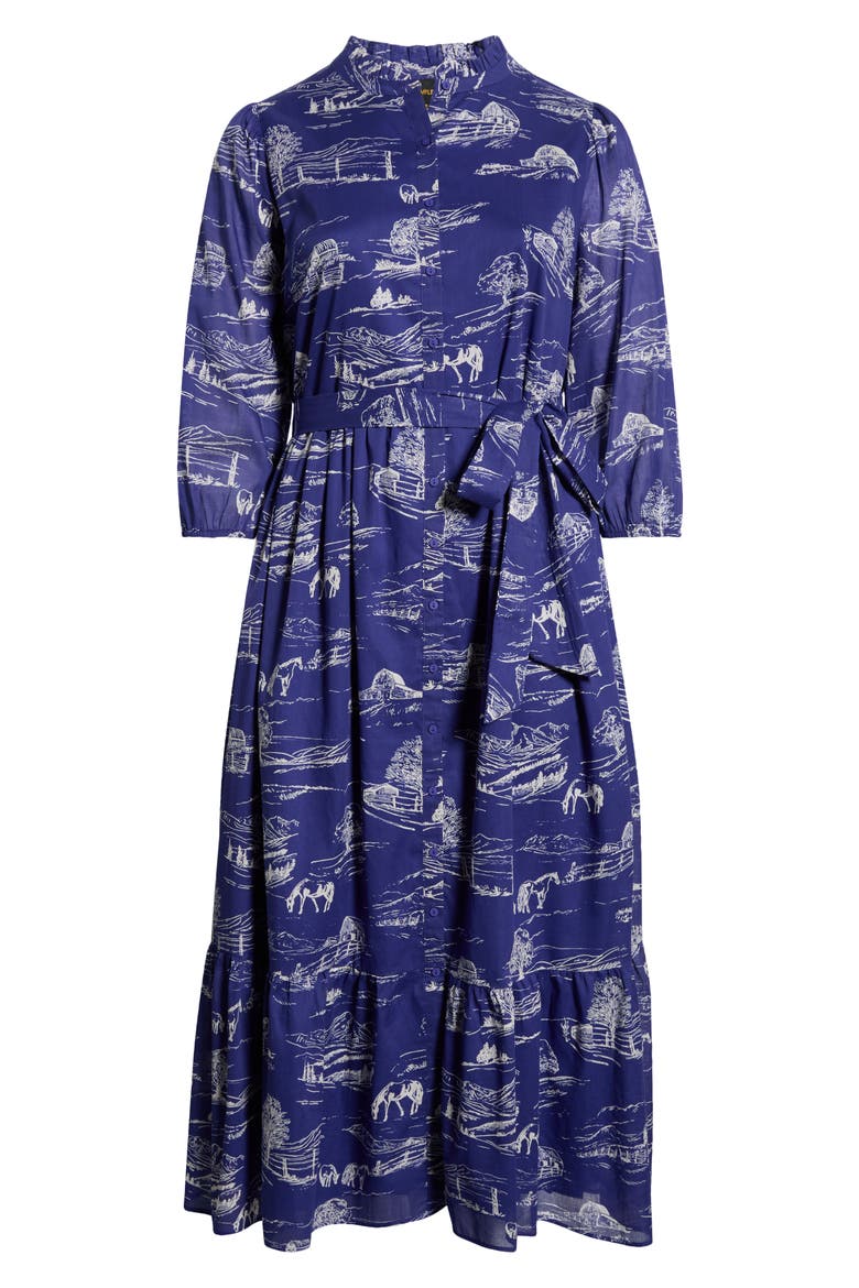 Avon Town & Bridge Print Maxi Dress, Alternate, color, NAVY-CREAM