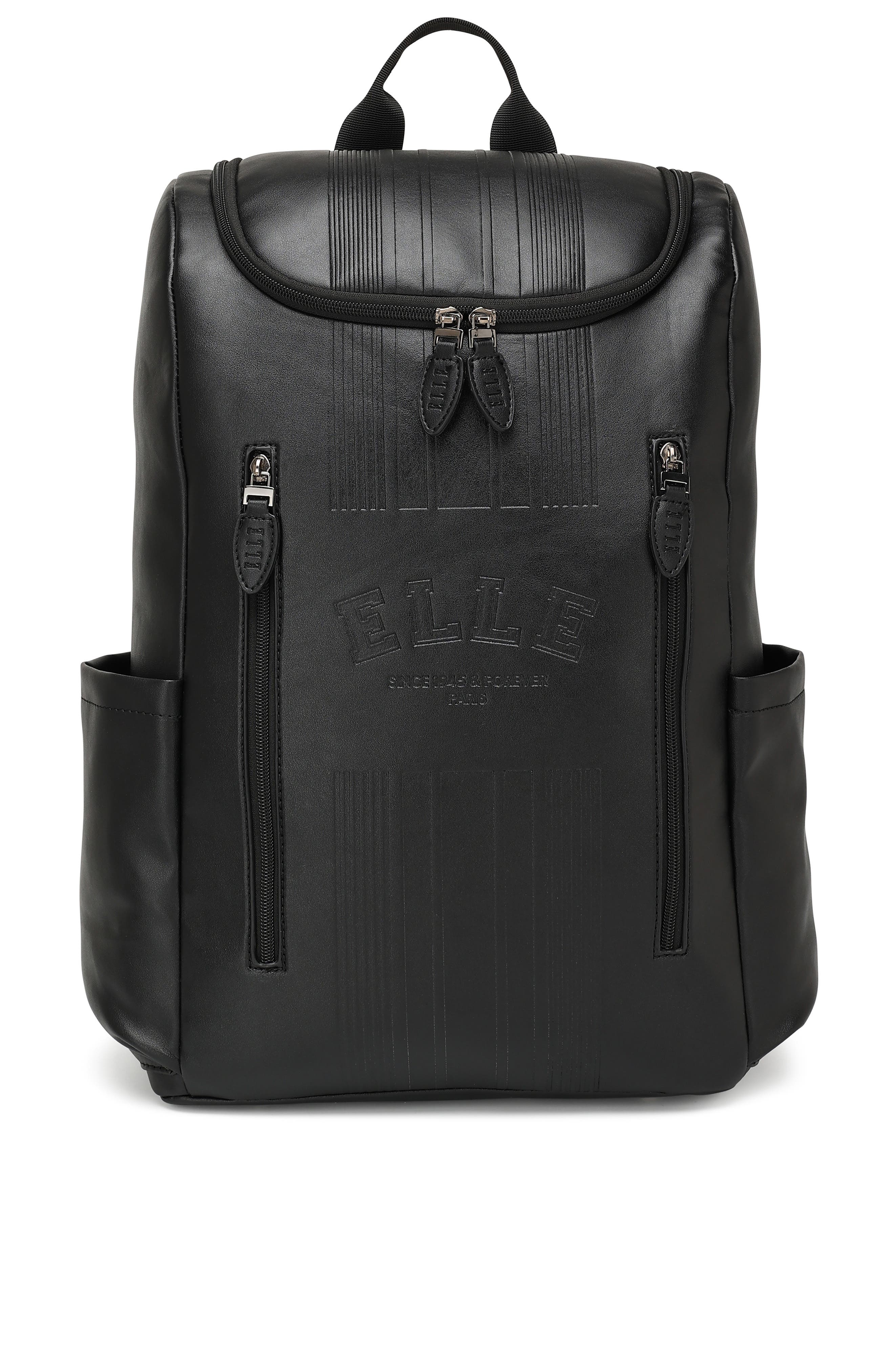 ELLE Roamer 22L Vegan Leather Backpack, Main, color, Black