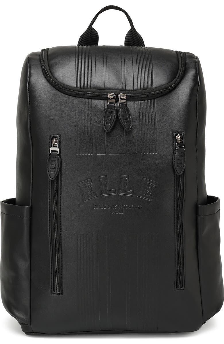 ELLE Roamer 22L Vegan Leather Backpack, Main, color, Black