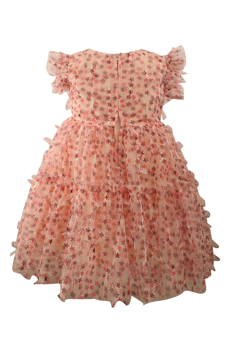 Popatu Star Print Tulle Tiered Party Dress, Alternate, color, Red