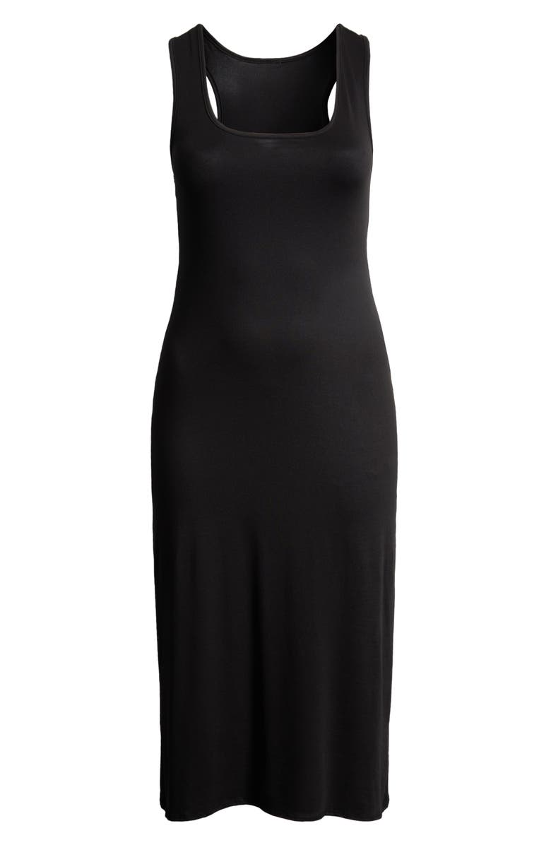 24seven Comfort Apparel Racerback Jersey Midi Dress, Alternate, color, Black