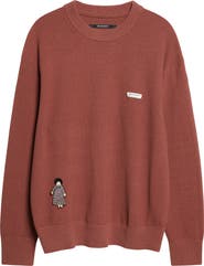 SONG FOR THE MUTE Seed Stitch Oversize Cotton Sweater