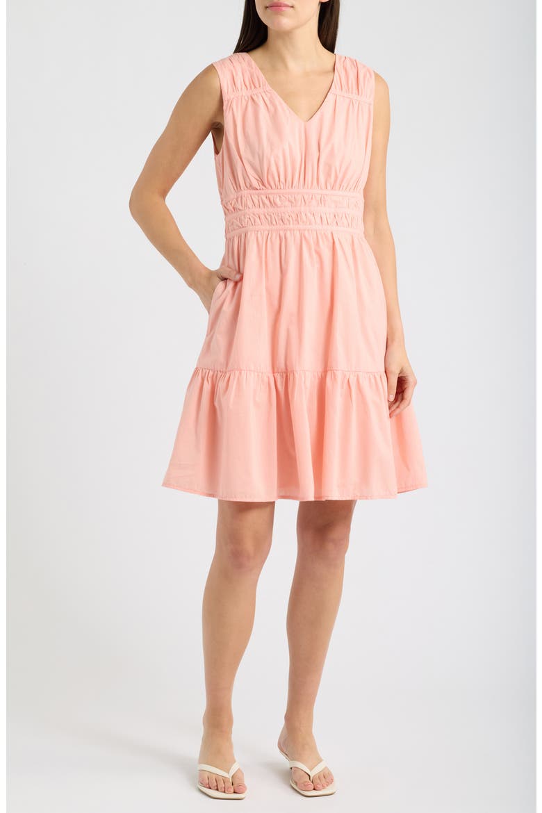 Voyage Cotton Voile Dress, Main, color, PEACH BLOSSOM