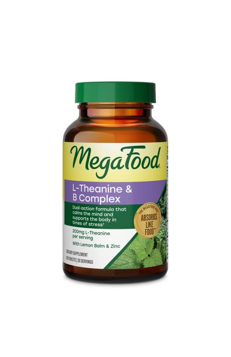 L-Theanine & Vitamin B Complex with Vegan B12, B6, Folate, Biotin plus Lemon Balm & Zinc, 60 Tablets