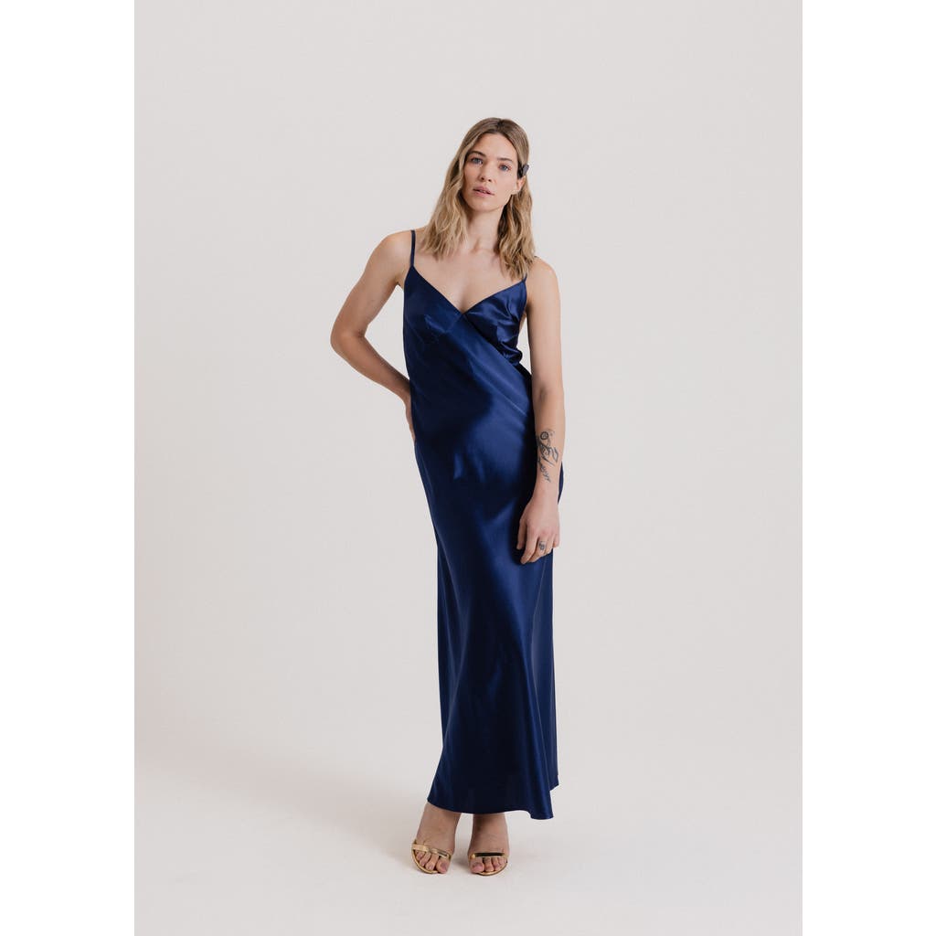 Alas 100 Silk Slip Maxi Dress in Royal Blue  product