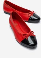 Forever & Always Shoes Rayne Cap Toe Leather Ballet Flat
