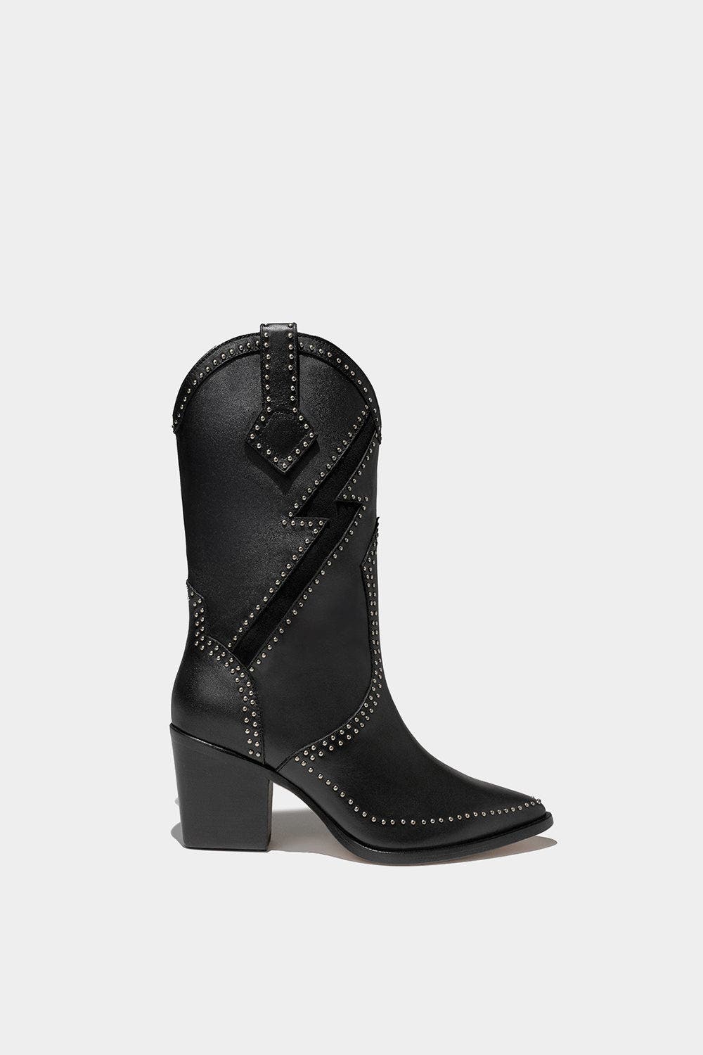Women's Fashion Leather Boots Fred B, Alternate, color, Black