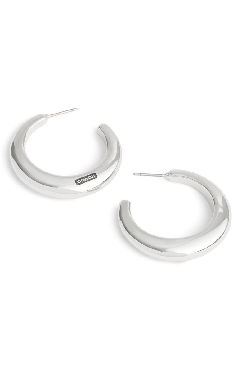 COACH Hallmark Tubular Hoop Earrings, Alternate, color, 