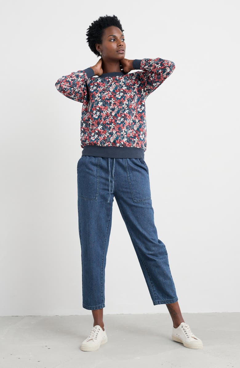 Seasalt Cornwall Bright Wave Floral Organic Cotton Sweatshirt, Alternate, color, Moorland Floral Squash