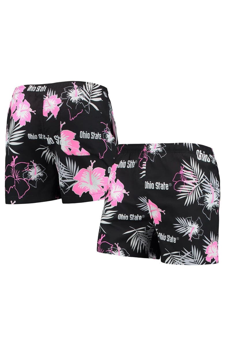 FOCO Men's FOCO Black Ohio State Buckeyes Neon Floral Swim Trunks, Main, color, 