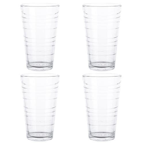 Gibson Home 4 Piece 16 Ounce Swirl Glass Tumbler Set In Transparent