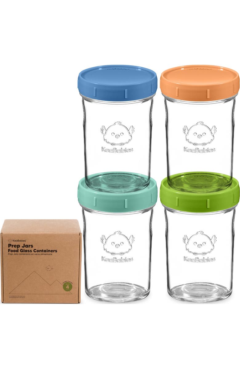 KeaBabies 4-Pack Prep Jars Food Glass Containers, Main, color, Kea