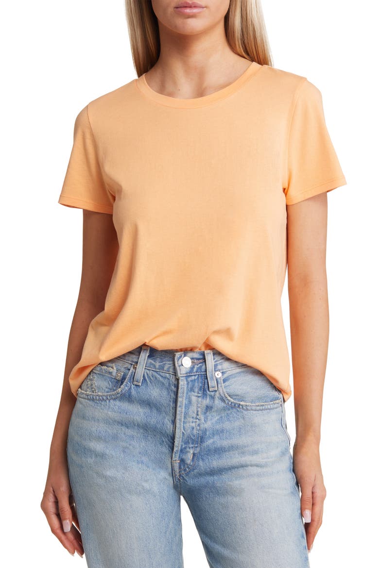 Crewneck T-Shirt, Main, color, ORANGE COBBLER