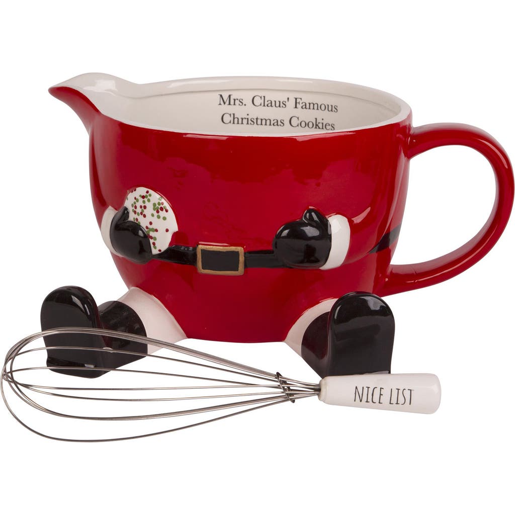 Home Essentials And Beyond Mrs. Claus' Famous Christmas Cookies Batter Bowl & Whisk Set In Multi