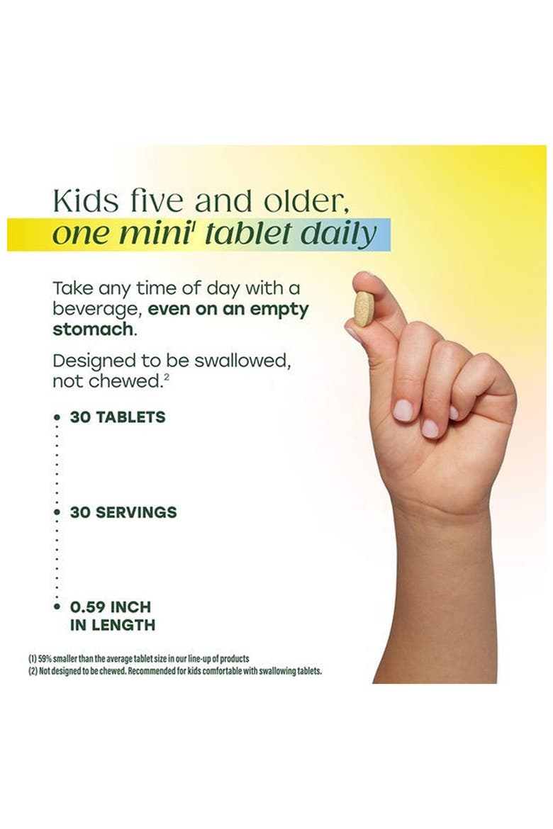 Kids One Daily Multivitamin with Zinc, Vitamin C, B & D3, Vegetarian, Non GMO, 60 Mini Tablets, Alternate, color, None