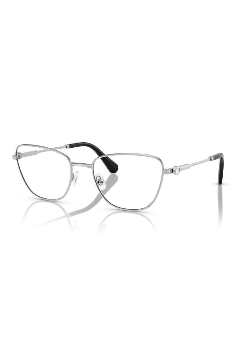 53mm Cat Eye Optical Glasses, Alternate, color, SILVER