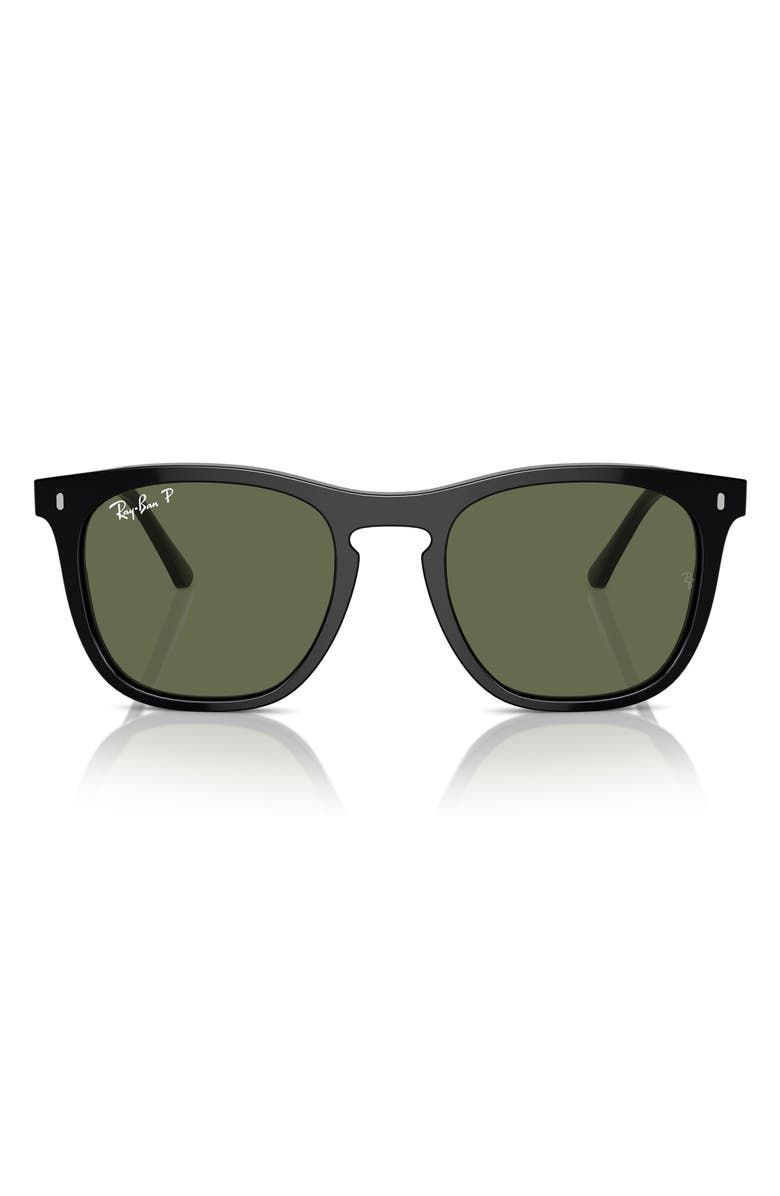 Ray-Ban 53mm Polarized Square Sunglasses, Main, color, Black