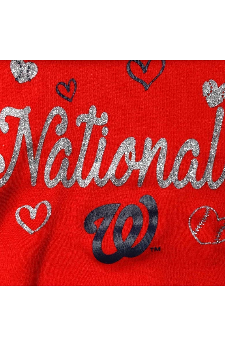 Outerstuff Girls Newborn & Infant Red Washington Nationals 3-Piece Home Plate Bodysuit Bib & Booties Set, Alternate, color, Red