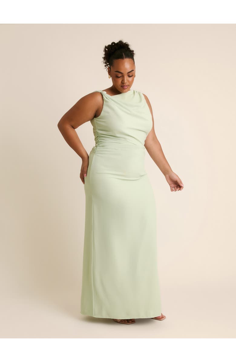 Six Stories Twist Asym Chiffon Bridesmaid Dress, Alternate, color, Mint Green