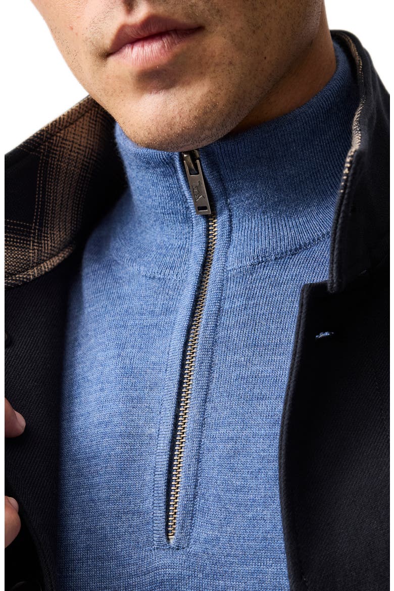 Nobles Funnel Neck Merino Wool Half Zip Sweater, Alternate, color, OCEAN