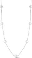 GLAZE JEWELRY Sterling Silver Cultured Pearl Station Necklace