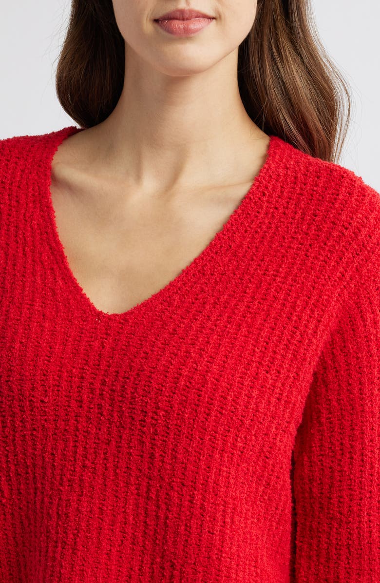 Eileen Fisher V-Neck Organic Cotton 
Cashmere Blend Sweater, Alternate, color, Rdpoy