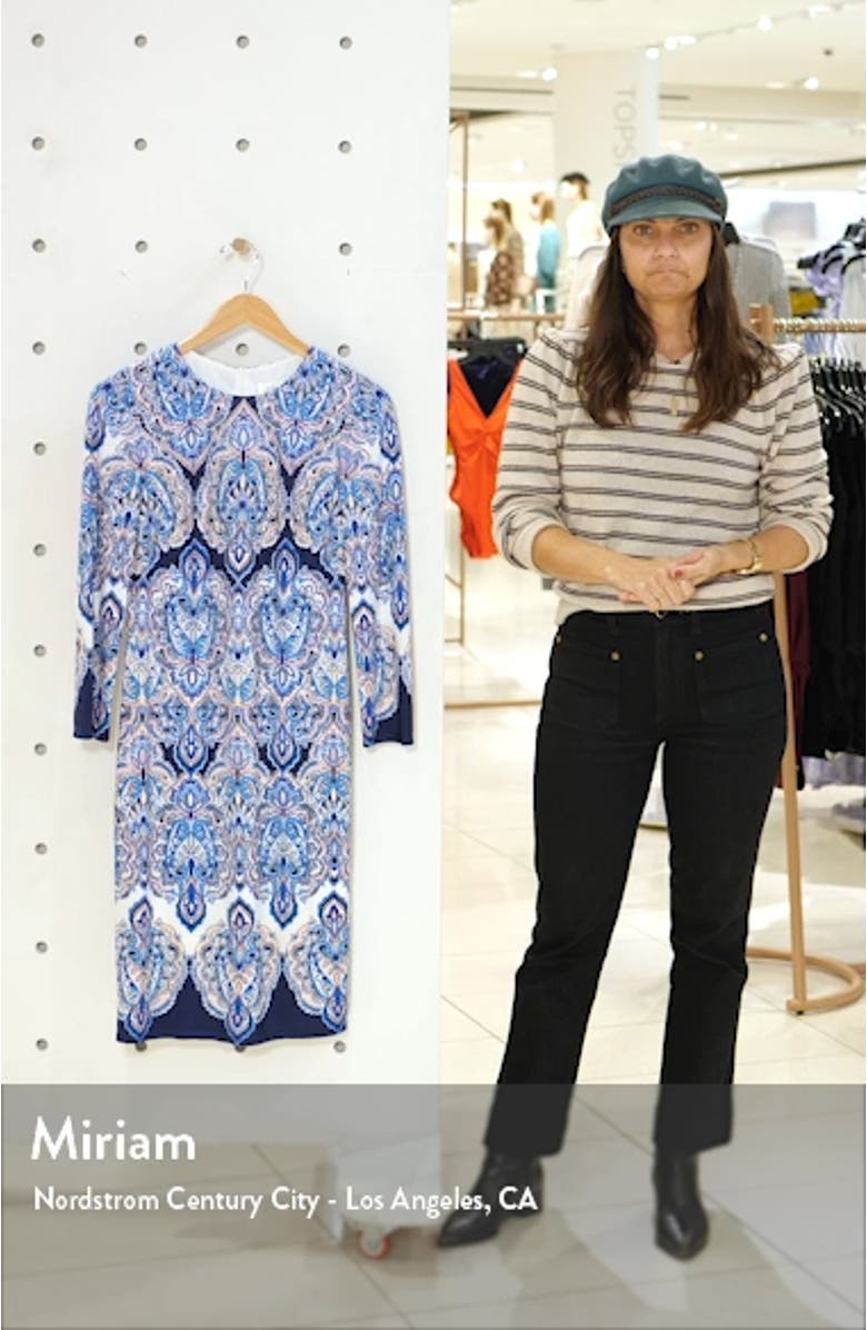 Paisley Print Long Sleeve Dress, sales video thumbnail