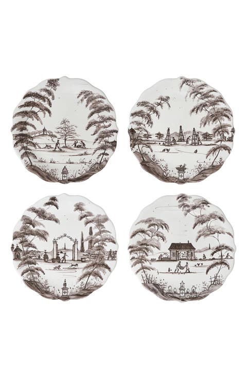 Country Estate Set of 4 Party Plates