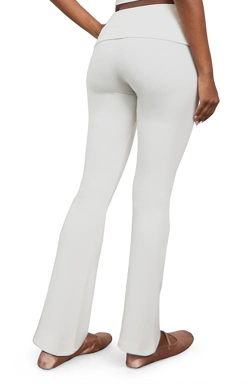 Florence By Mills Cherry High Waist Foldover Rib Pants In White