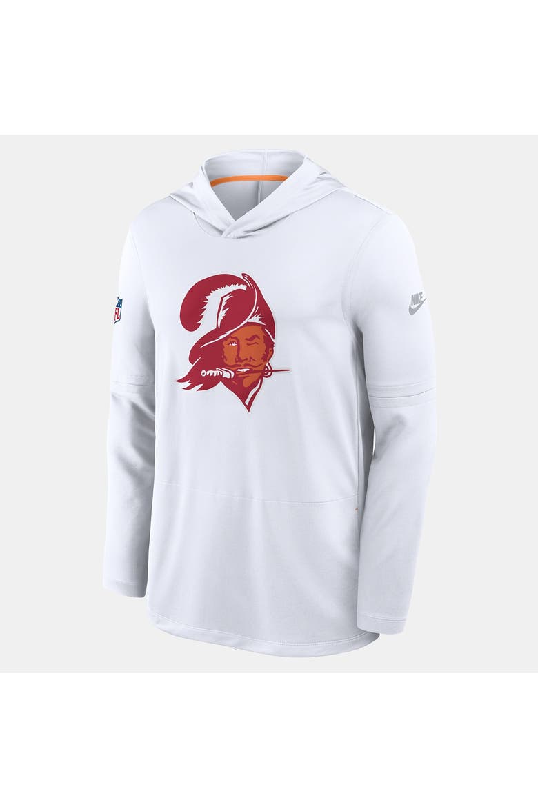 Men's Nike White Tampa Bay Buccaneers Sideline Alternate Lightweight Long Sleeve Hooded Dri-FIT T-Shirt, Alternate, color, White