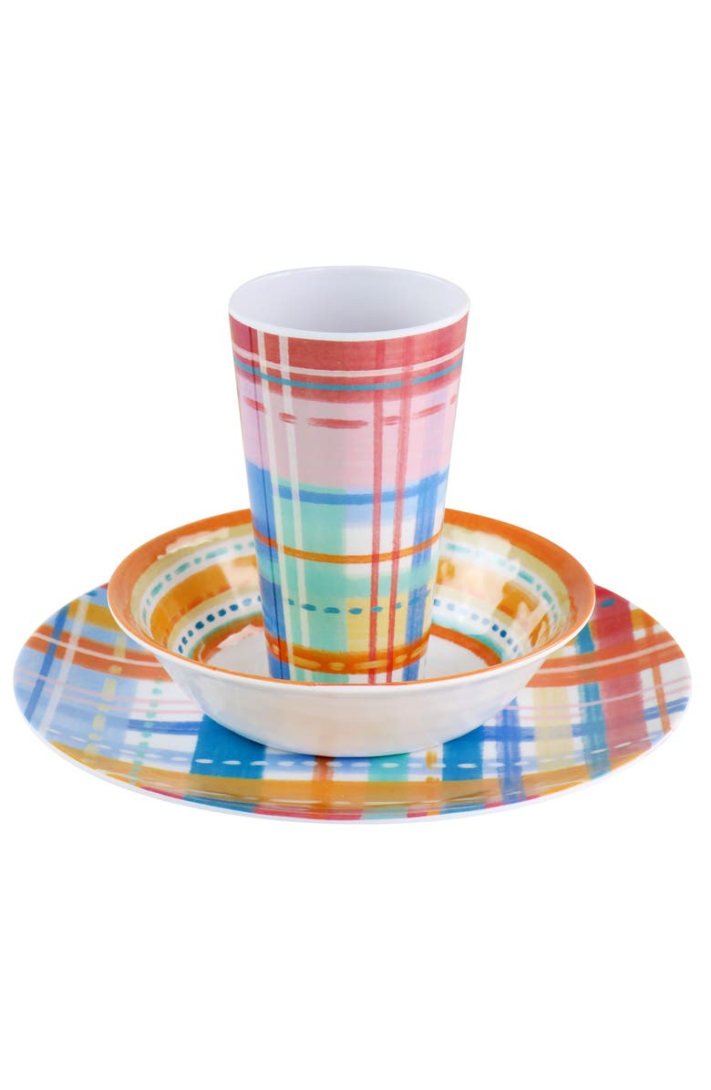 Laurie Gates California Designs Casablanca 12pc Melamine Dinnerware Set, Alternate, color, Multi